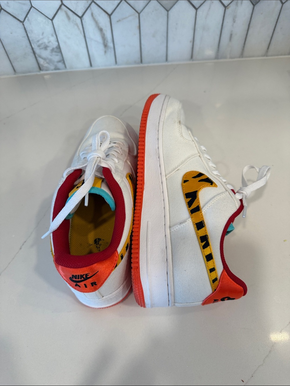 Nike Air Force 1 '07 LX 'Year Of The Tiger' Sail Gold  woman’s SIZE 8.5 - Picture 8 of 9